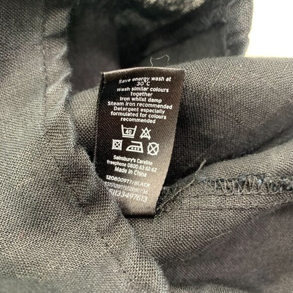 Tu UK Linen Sleeveless Flutter Blouse With Rear Ties Black Size US 10 - Picture 5 of 6